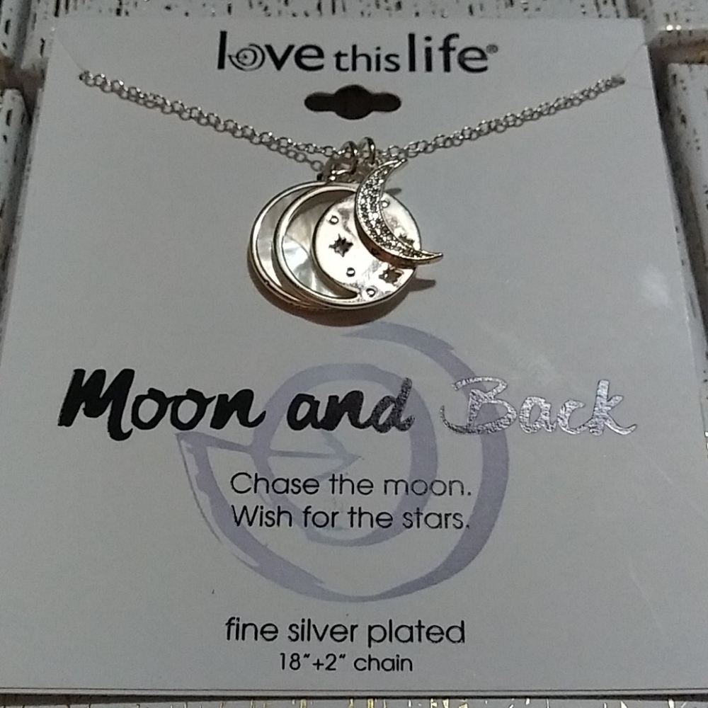 Love this life Moon and back necklace